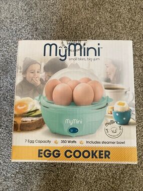 MyMini Premium 350-Watt 7-Egg Cooker for Hard, Soft Boiled Eggs, Teal